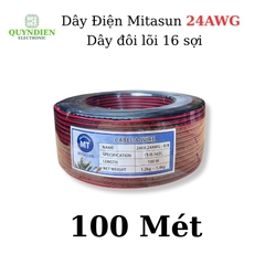 Dây Điện Đôi Mitasun 24AWG Lõi Đồng 16 Sợi Cách Điện PVC