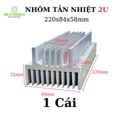 Nhôm 2U dài 220mm (220x84x58mm) loại dày, tản nhiệt cho main công suất