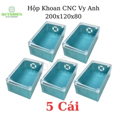 Hộp nhựa VY ANH khoan sẵn 200x120x80mm Xanh nắp Trong
