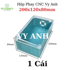 Hộp nhựa VY ANH khoan sẵn 200x120x80mm Xanh nắp Trong