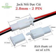 Jack Nối Dây Điện Đực Cái 2 PIN 2.8mm Cho Xe Máy Ô Tô