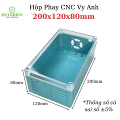 Hộp nhựa VY ANH khoan sẵn 200x120x80mm Xanh nắp Trong