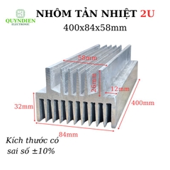 Nhôm 2U dài 400mm (400x84x58mm) loại dày, tản nhiệt cho main công suất