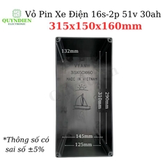 Hộp Đựng Pin Xe điện 16s 2p 51v 30ah Vy Anh 315x150x160mm Bảo Vệ Pin
