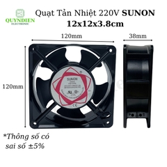Quạt Hút Mùi, Quạt Tản Nhiệt Thông Gió 12x12x3.8cm 220V SUNON