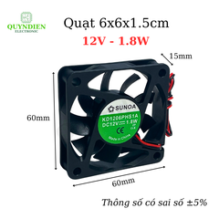 Quạt Tản Nhiệt 6x6x1.5cm Làm Mát Cho Thiết Bị Điện Tử