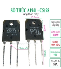 sò công suất A1941 C5198 140V 100W hàng tháo máy lưng đồng