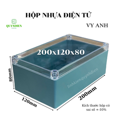 Hộp Nhựa Vy Anh 200x120x80mm Màu Xanh Nắp Trong