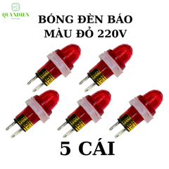 Bóng đèn báo pha 2 chân 220v màu đỏ 10mm