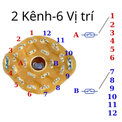 Công Tắc Xoay Kênh 2-3 kênh 4-6 vị trí có kèm tán