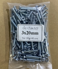 Ốc vít tán 3ly thân M3 dài 1cm/1.2cm/1.5cm/2cm/3cm/4cm/5cm