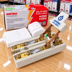 Cầu Dao Đế Sứ 1 Pha 2P 600V Cực Đúc SOPOKA