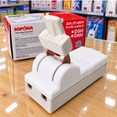 Cầu Dao Đế Sứ 1 Pha 2P 600V Cực Đúc SOPOKA