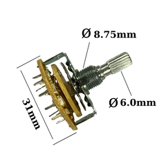 Công Tắc Xoay Kênh 2-3 kênh 4-6 vị trí có kèm tán