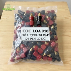 Cặp Jack loa JS555 Cọc Đồng NẮP NHỰA Đỏ Đen trục 8mm