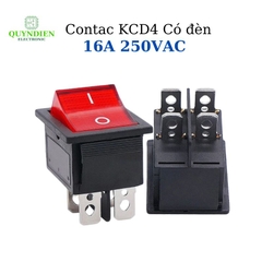 Công Tắc Bập Bênh 4 Chân KCD4 15/30A 250V Đỏ Có Đèn