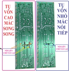 Mạch công suất nguồn đơn 32 sò 2 kênh, phíp gỗ FR1