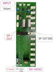 Mạch công suất nguồn đơn 32 sò 2 kênh (phíp gỗ fr1) 105VAC đến 130VAC