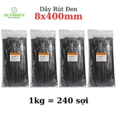 Dây Rút Nhựa 8x400mm Màu Đen