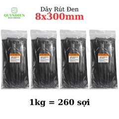 Dây Rút Nhựa 8x300mm Màu Đen