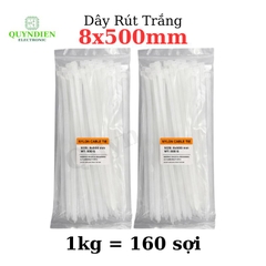 Dây Rút Nhựa 8x500mm Màu Trắng