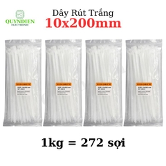 Dây Rút Nhựa 10x200mm Màu Trắng