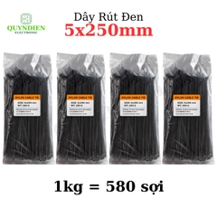 Dây Rút Nhựa 5x250mm Màu Đen