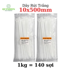 Dây Rút Nhựa 10x500mm Màu Trắng