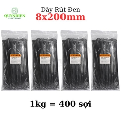 Dây Rút Nhựa 8x200mm Màu Đen
