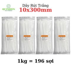 Dây Rút Nhựa 10x300mm Màu Trắng