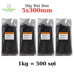 Dây Rút Nhựa 5x300mm Màu Đen