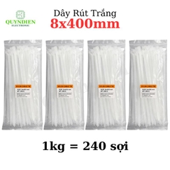 Dây Rút Nhựa 8x400mm Màu Trắng