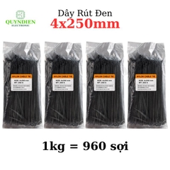 Dây Rút Nhựa 4x250mm Màu Đen