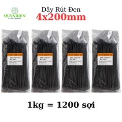 Dây Rút Nhựa 4x200mm Màu Đen