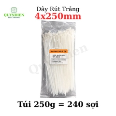 Dây Rút Nhựa 4x250mm Màu Trắng