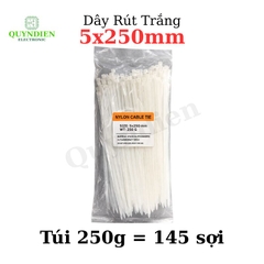 Dây Rút Nhựa 5x250mm Màu Trắng