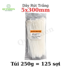Dây Rút Nhựa 5x300mm Màu Trắng