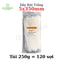 Dây Rút Nhựa 5x350mm Màu Trắng