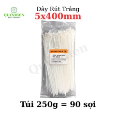 Dây Rút Nhựa 5x400mm Màu Trắng