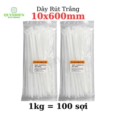 Dây Rút Nhựa 10x600mm Màu Trắng