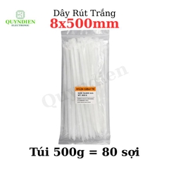 Dây Rút Nhựa 8x500mm Màu Trắng