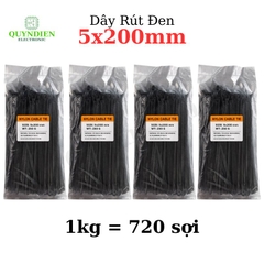 Dây Rút Nhựa 5x200mm Màu Đen