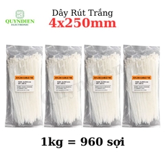 Dây Rút Nhựa 4x250mm Màu Trắng