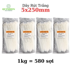 Dây Rút Nhựa 5x250mm Màu Trắng