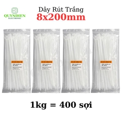 Dây Rút Nhựa 8x200mm Màu Trắng