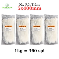 Dây Rút Nhựa 5x400mm Màu Trắng