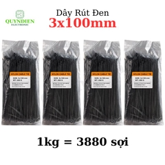 Dây Rút Nhựa 3x100mm Màu Đen
