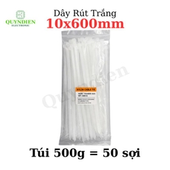 Dây Rút Nhựa 10x600mm Màu Trắng