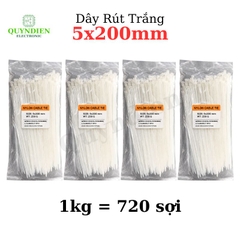 Dây Rút Nhựa 5x200mm Màu Trắng