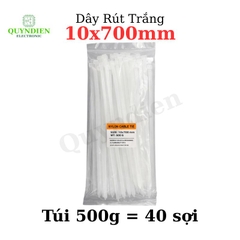 Dây Rút Nhựa 10x700mm Màu Trắng